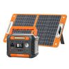 Portable Power Station 300W&Foldable Solar Panel, Li-Ion Battery Bank With AC/USB/DC Outputs