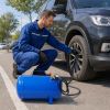 5 Gallon Portable Air Tank Lightweight Air Compressor Tank w/Gauge Safety Valve 47in Hose for Air Tools Blue
