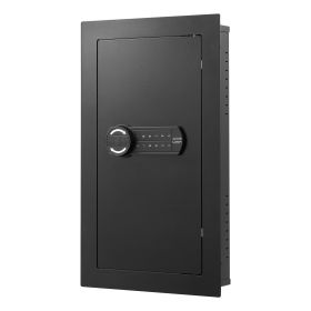 Wall Safe, 3-Tier Hidden Wall Mounted Safe with Password & Key, Q235 Cold-Rolled Steel In-Wall Box with LED Lighting