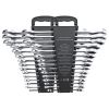Combination Wrench Set, 30-Piece Ratcheting Wrench Set with Organizer Rack, Cr-V Steel Wrench Set SAE 1/4" to 1", Metric 8 mm to 24 mm