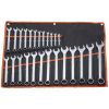 Combination Wrench Set, 25-Piece Open End Wrench Set with Roll-up Pouch, Carbon Steel Wrench Set Metric 6 mm to 32 mm, Ideal for General Household