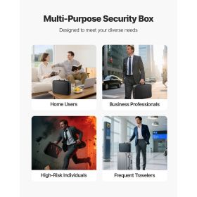 Fireproof Document Box, 1832 Fahrenheit Heat Insulated Fireproof & Waterproof Box with Lock