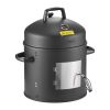 Charcoal Smoker, 16" Vertical Charcoal BBQ Grill, Coated Steel Barbecue Smoker with 2 Grilling Grates, Thermometer, Air Vents & Removable Ash Tray