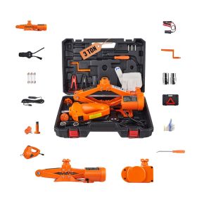 Electric Car Jack, 3 Tons /6600 lbs Scissor Jack with Electric Impact Wrench, 12V Car Jack with Double Saddles with Remote Control