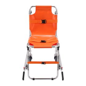 EMS Stair Chair, 350 lbs Load Capacity, Foldable Aluminum Emergency Stair Climbing Wheelchair with 2 Wheels