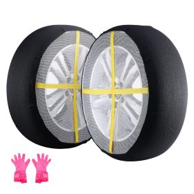 Thickened Snow Socks for Tires, Polyester Fiber Tire Socks with Elastic Straps, Snow Traction Tire Cover for Car, SUV