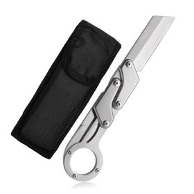 Stainless steel compact folding knife - lightweight, sharp blade, two-handed grip