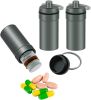3 Packs Waterproof Aluminum Pill Fob Container