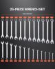 Combination Wrench Set, 25-Piece Open End Wrench Set with Roll-up Pouch, Carbon Steel Wrench Set Metric 6 mm to 32 mm, Ideal for General Household