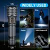 Rechargeable Flashlights High Lumens-Tactical LED Flash Light Adjustable 6 Modes High Power Handheld Flashlight for Home,Emergency,Camping,Hiking