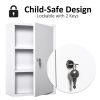 Wall Mount Medicine Cabinet 3 Tier Steel Emergency Box for Bathroom, Lockable with 2 Keys, White