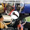 Disability Aid| Portable LED Car Door Assist Handle for Elderly & Disabled - High-Quality Aluminum, Black with Red Grip