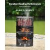 Charcoal Smoker Grill, 18.5" Barrel Charcoal BBQ Smoker, Coated Steel Outdoor Barbecue Grill with 2 Grilling Grates, 1 Hanging Rod