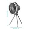 Camping Fan with Lantern 10000mAh Rechargeable Battery Powered Portable Tripod Fan for Tent with Hanging Hook Carabiner Emergency Power Bank Desk Fan