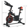 Exercise Bike, Flywheel Indoor Stationary Bike, Adjustable Height & Resistance, with LCD Monitor, Pedal Cage and Shelf Tray, 264 lbs Weight Capacity