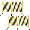 Metal Expandable Barricade,Folding Security Gate Safety Barrier with Casters,Mobile Barrier Gate, Adjustable Traffic Fence for Road Construction