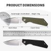 EDC Pocket Knife, Black/Olive Green, Lightweight Multi-Purpose Blade for Outdoor & Daily Use